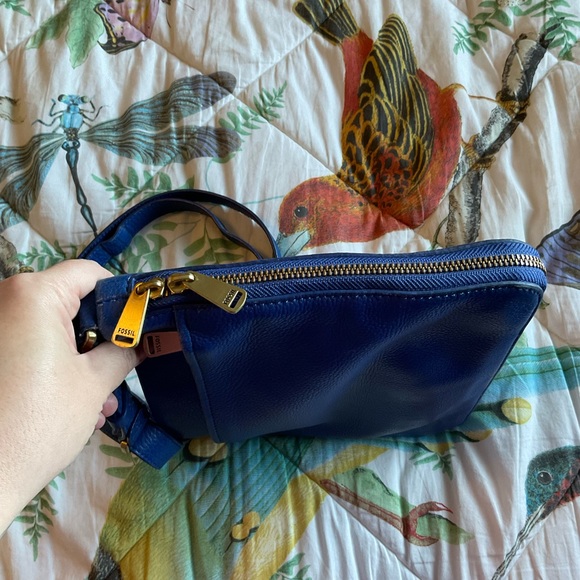 Fossil blue leather shoulder bag - Picture 2 of 16